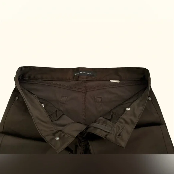 Zara Basic Satin Jeans / Pants / Trousers (Brown) - Picture 14 of 16